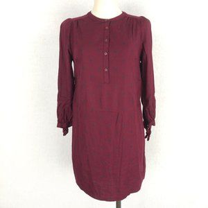 Old Navy Burgundy Polka Dot Tunic Mini Dress Sz XS